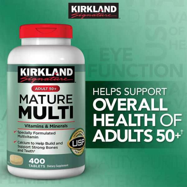 Bổ sung đa Vitamin cho người lớn tuổi Kirkland Signature Mature Multi Adult 50+ 400 viên