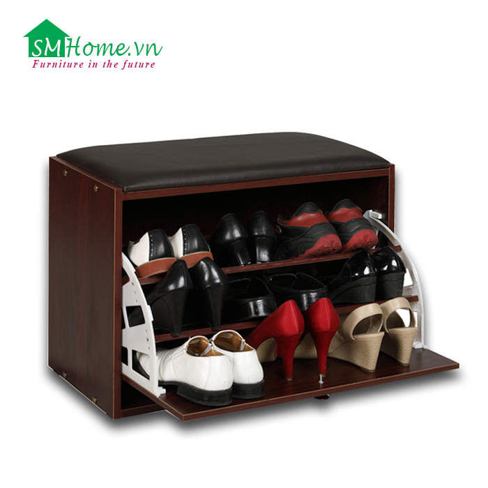Kệ để giày thông minh bằng gỗ 1 tầng smhome gd01