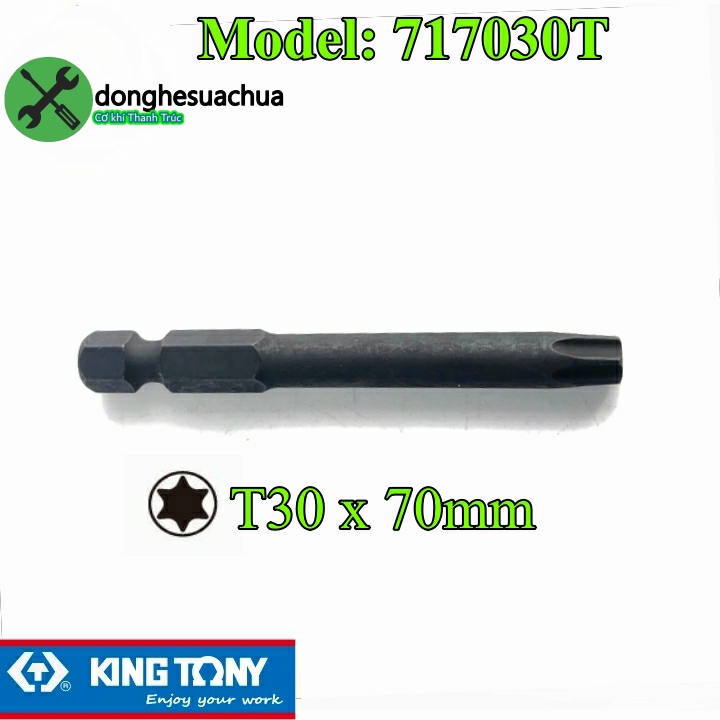 Mũi vặn vít sao t30 kingtony 717030t dài 70mm loại không lỗ