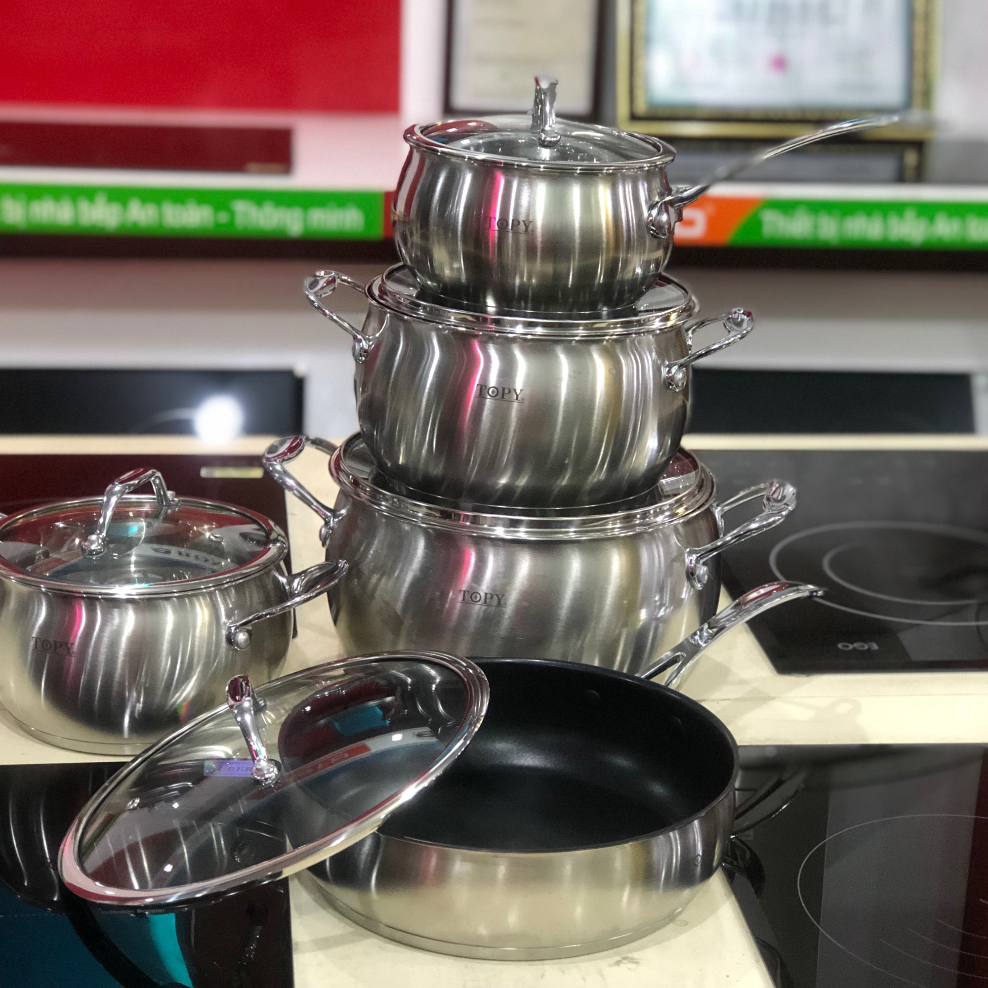 Bộ nồi inox Topy 5 món đây từ cao cấp