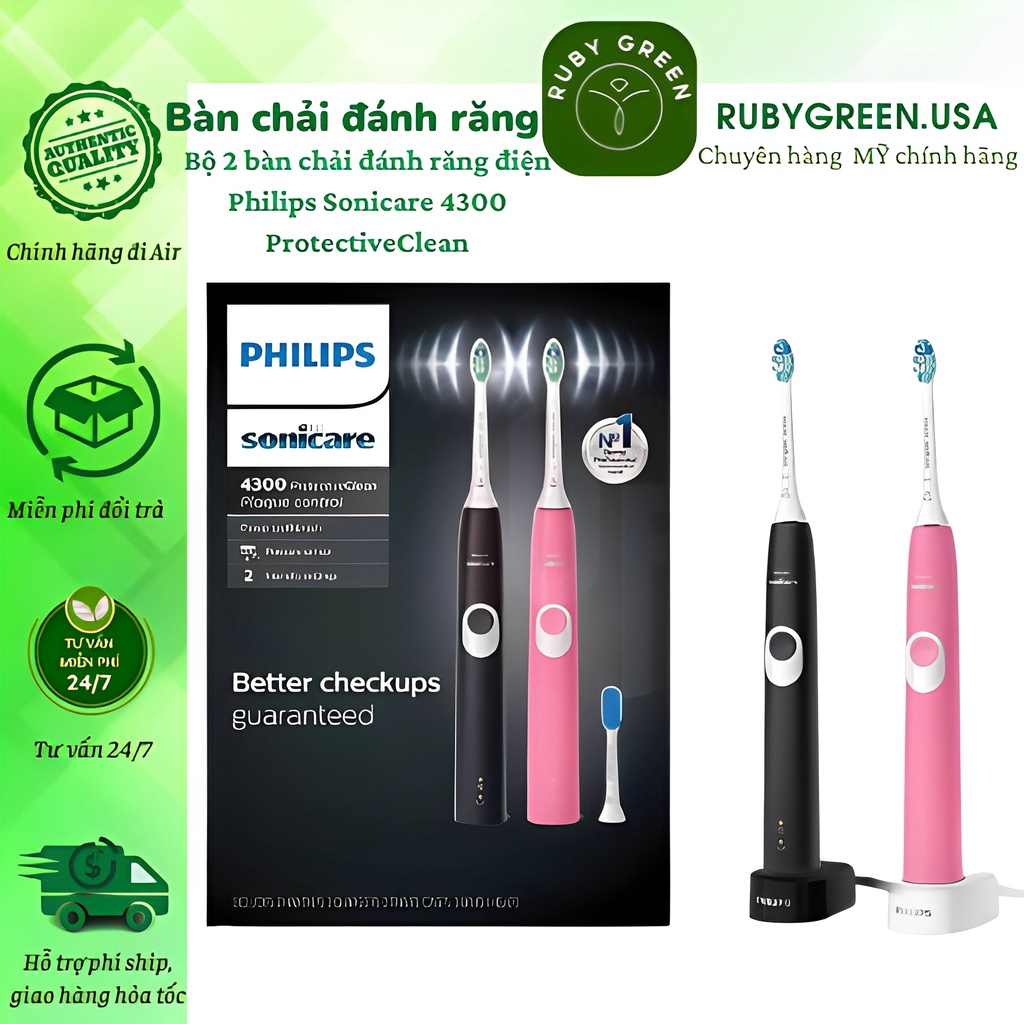Set double 2 electric toothbrush heads for Philips Sonicare 4300