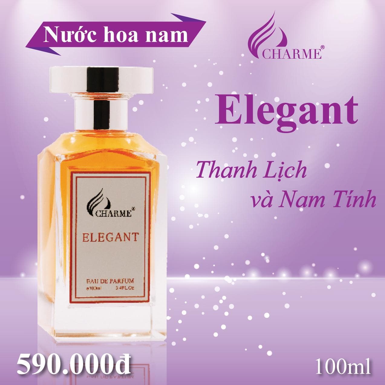 [HCM]Nước hoa nam Char.me Elegant - THANH LỊCH VÀ NAM TÍNH (10ML - 100ML)