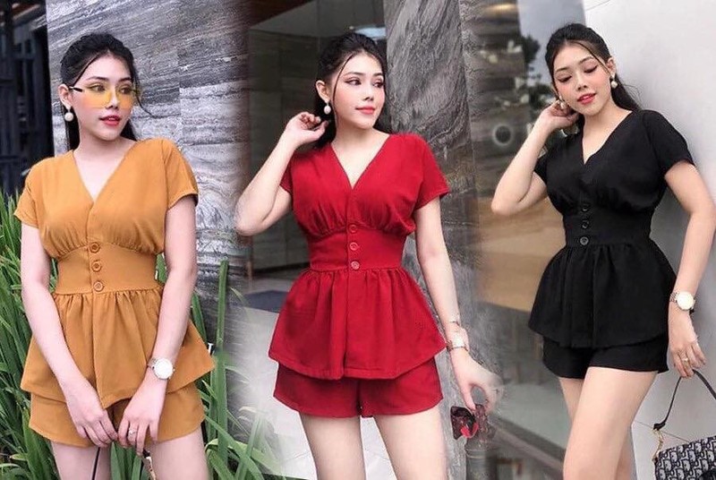 Sét bộ đùi thời trang tiểu thư xinh nhún eo dễ thương