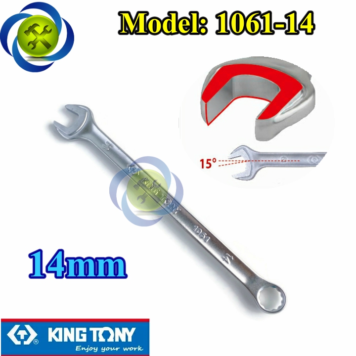 Cờ lê vòng miệng 14mm kingtony 1061-14 dài 223mm