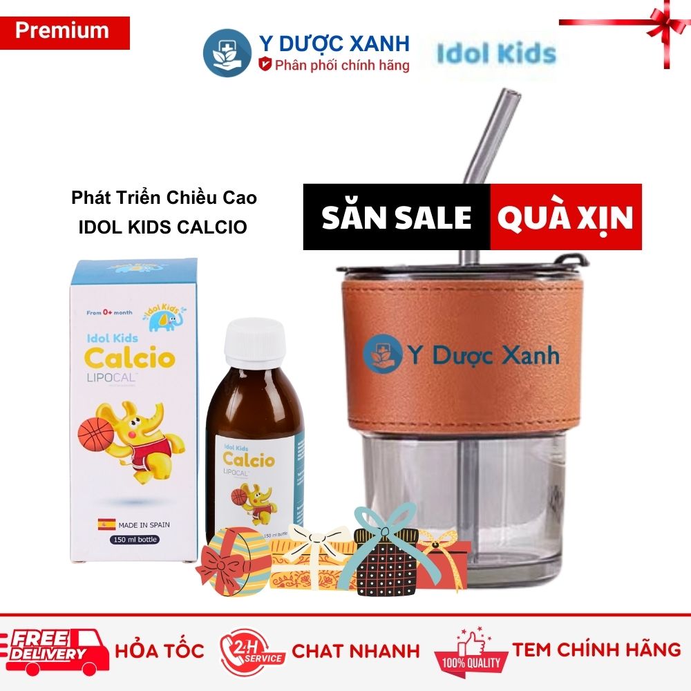 Idol kids calcio, 150ml, siro bổ sung canxi, d3, k2 và kẽm cho trẻ em - y dược xanh