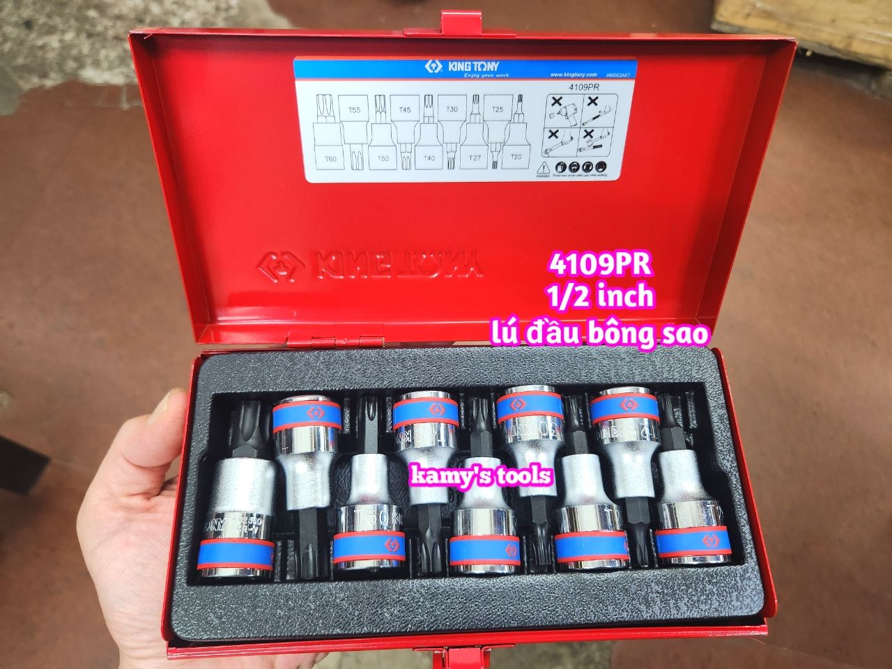 Bộ đầu tuýp lục giác bông sao Kingtony 9 chi tiết 4109PR