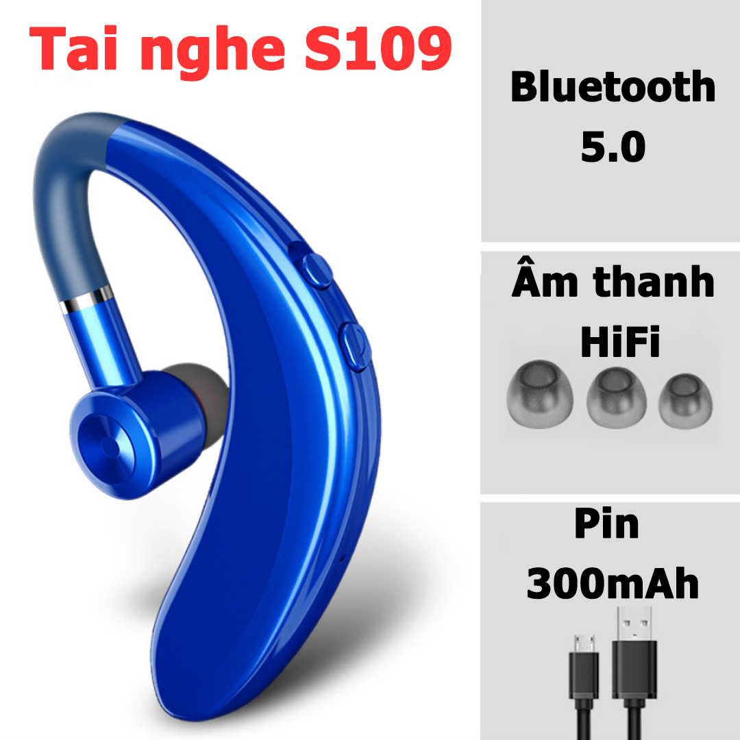 Tai nghe móc tai Bluetooth 5.0 S109 - Âm thanh HiFi Siêu Trầm