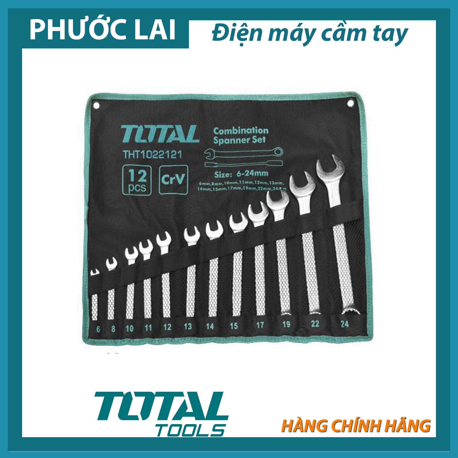 Bộ cờ lê vòng miệng 12 chi tiết 6-24mm total tht1022121