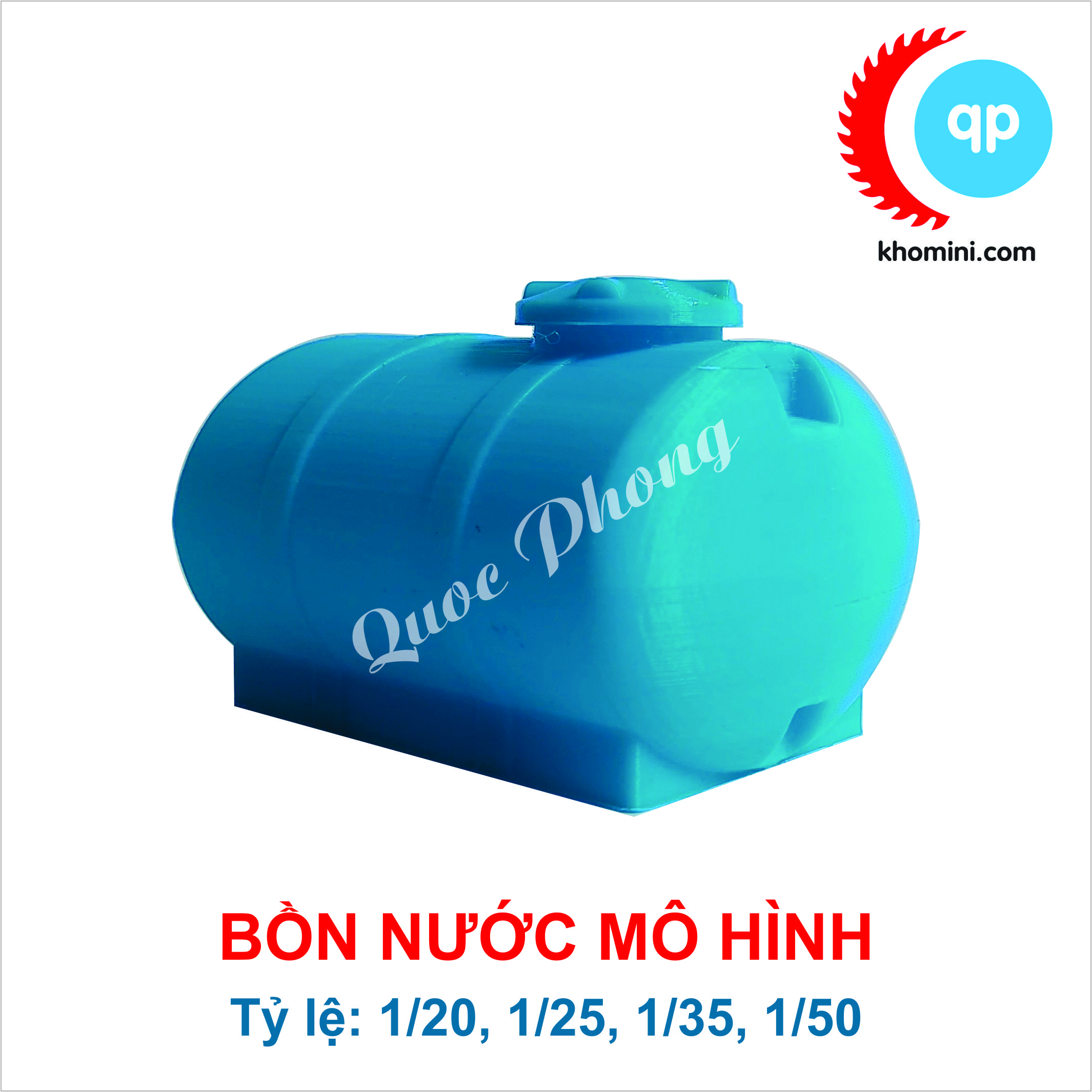 Bồn nước mô hình - có nắp - loại nằm tỷ lệ 1/20, 1/25, 1/35, 1/50
