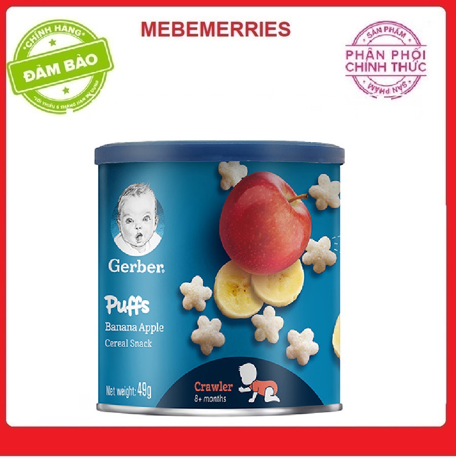 Bánh ăn dặm Gerber hình sao vị Chuối Táo 49g cho bé 8M+