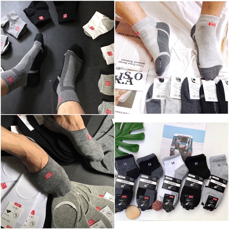 Combo 10 đôi tất cao cổ, cổ thấp nam uni kháng khuẩn xuất nhật