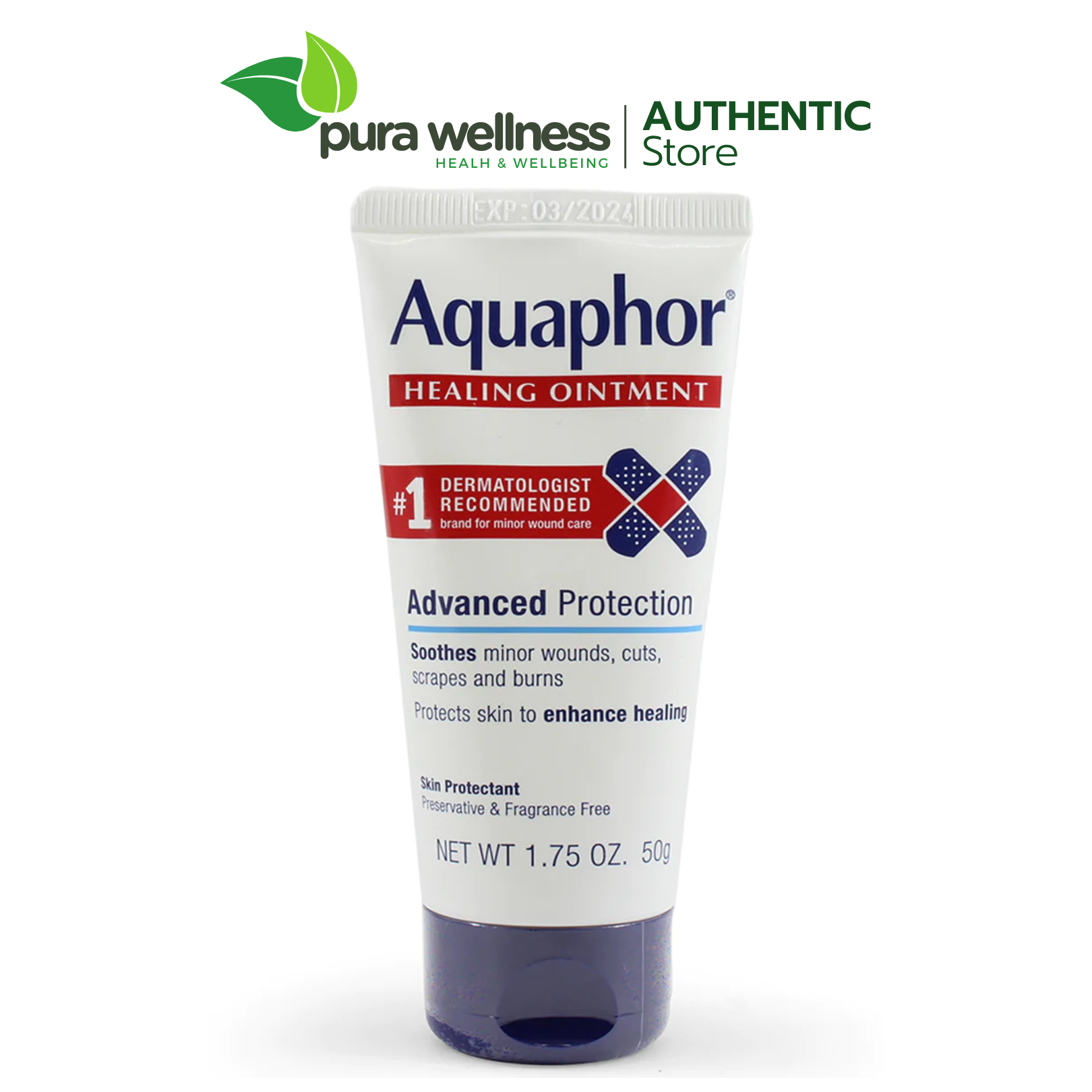 Aquaphor Healing Ointment - Kem đa năng dưỡng ẩm, bảo vệ, làm lành da khỏi nứt nẻ tuýp 50g