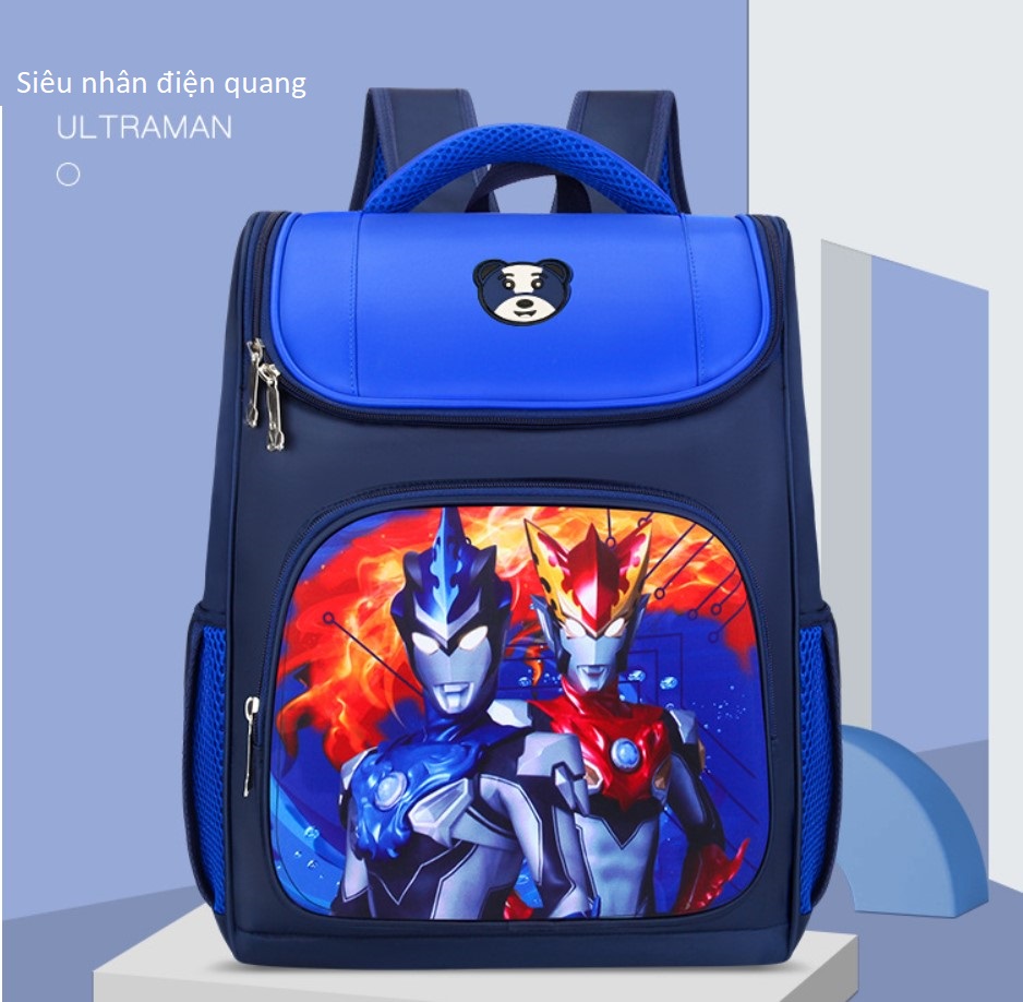 Cặp cho bé đi học , balo CHỐNG GÙ LƯNG,  Balo học sinh tiểu học Dáng hộp chất liệu siêu nhẹ, chống thấm nước + Tặng cá heo luyện chữ đẹp