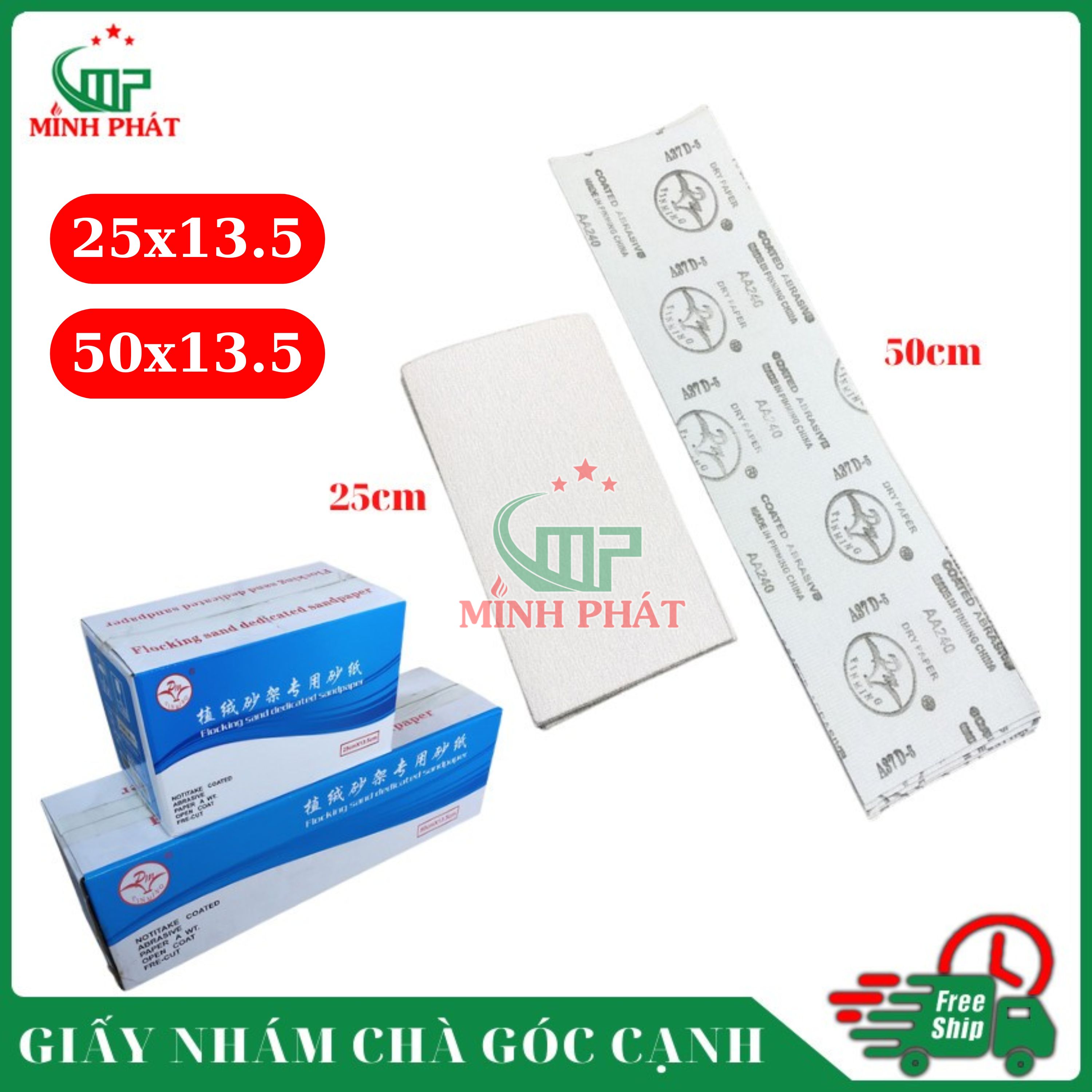 Combo 20 tờ giấy nhám chà góc cạnh, giấy nhám dính bàn chà góc cạnh minh phát