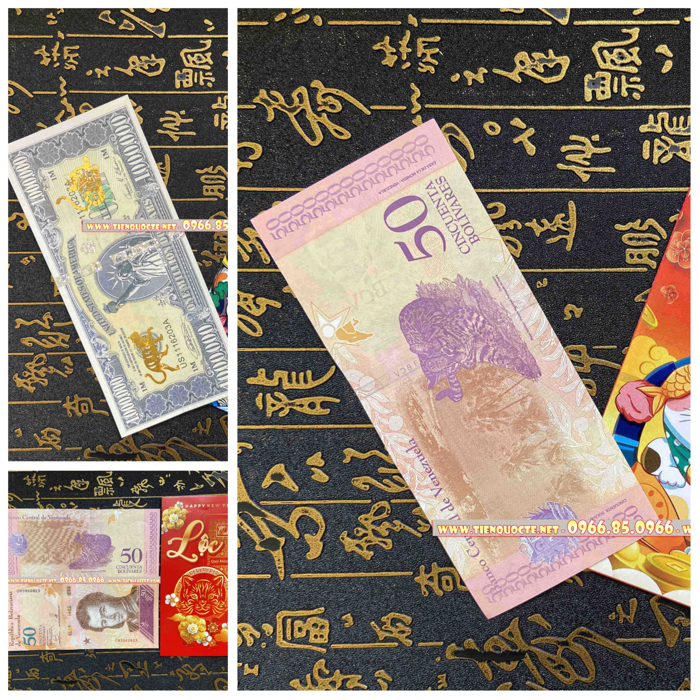 Quà tết 2023 lì xì Danh sách 2 tờ Hàng từ Mỹ về, 1 triệu Đô Mỹ hình con mèo lì xì đối tác và 1 tờ con mèo Venezuela