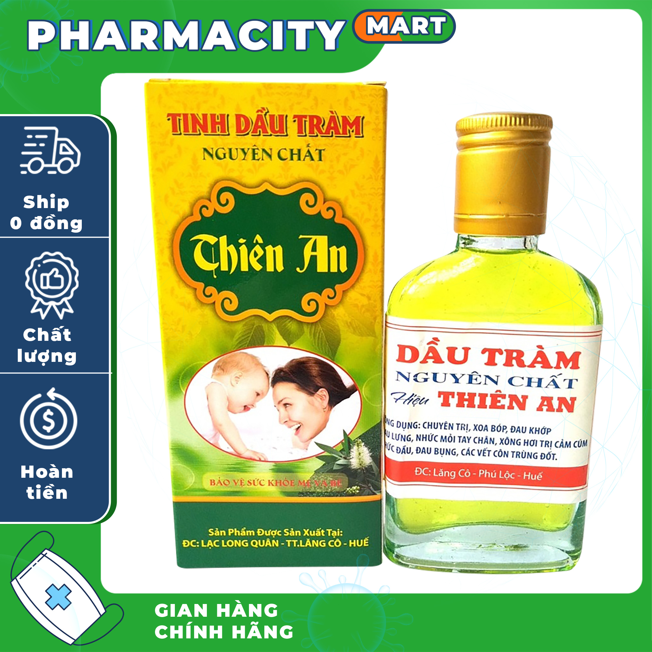 [ Hãng trợ giá - Chính Hãng ] Tinh dầu tràm nguyên chất Thiên An - Huế  chai 100ml