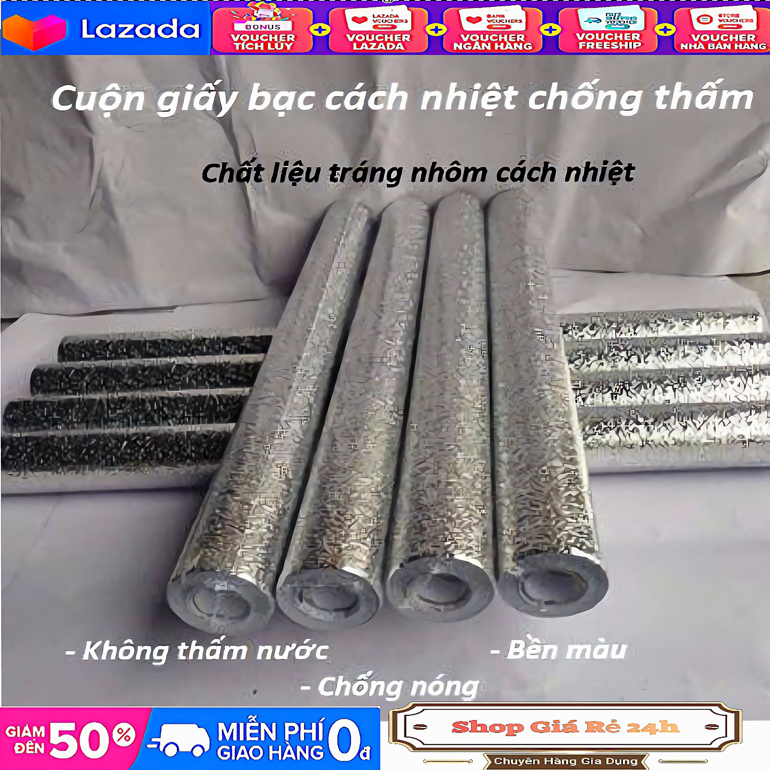 Cuộn giấy bạc dán bếp cách nhiệt, miếng decal dán tường nhà bếp chống thấm bền đẹp khổ 60cm