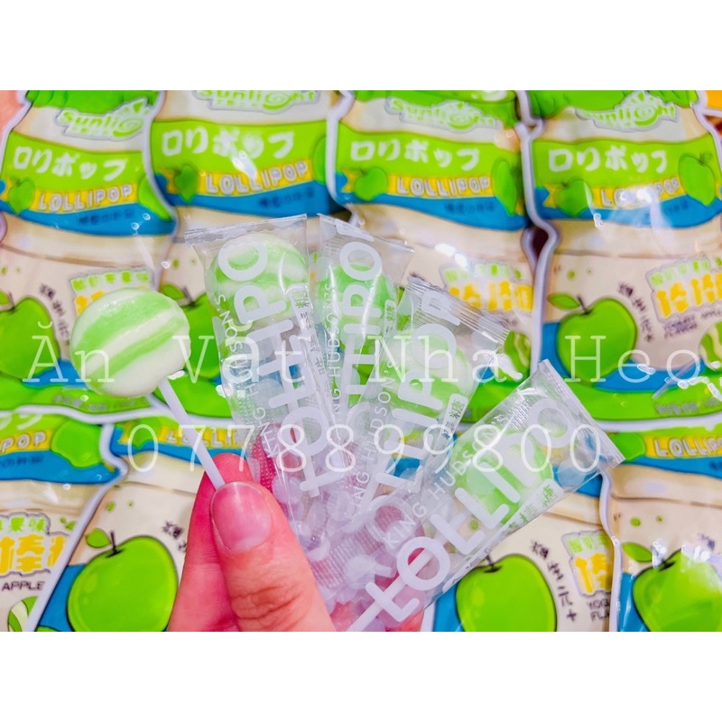 Kẹo Que Mút Sữa Chua SUNLIGHT Vị Táo Xanh- Bịch 50Gr Nhiều Que Nhỏ Thơm Ngon - SM Citystore