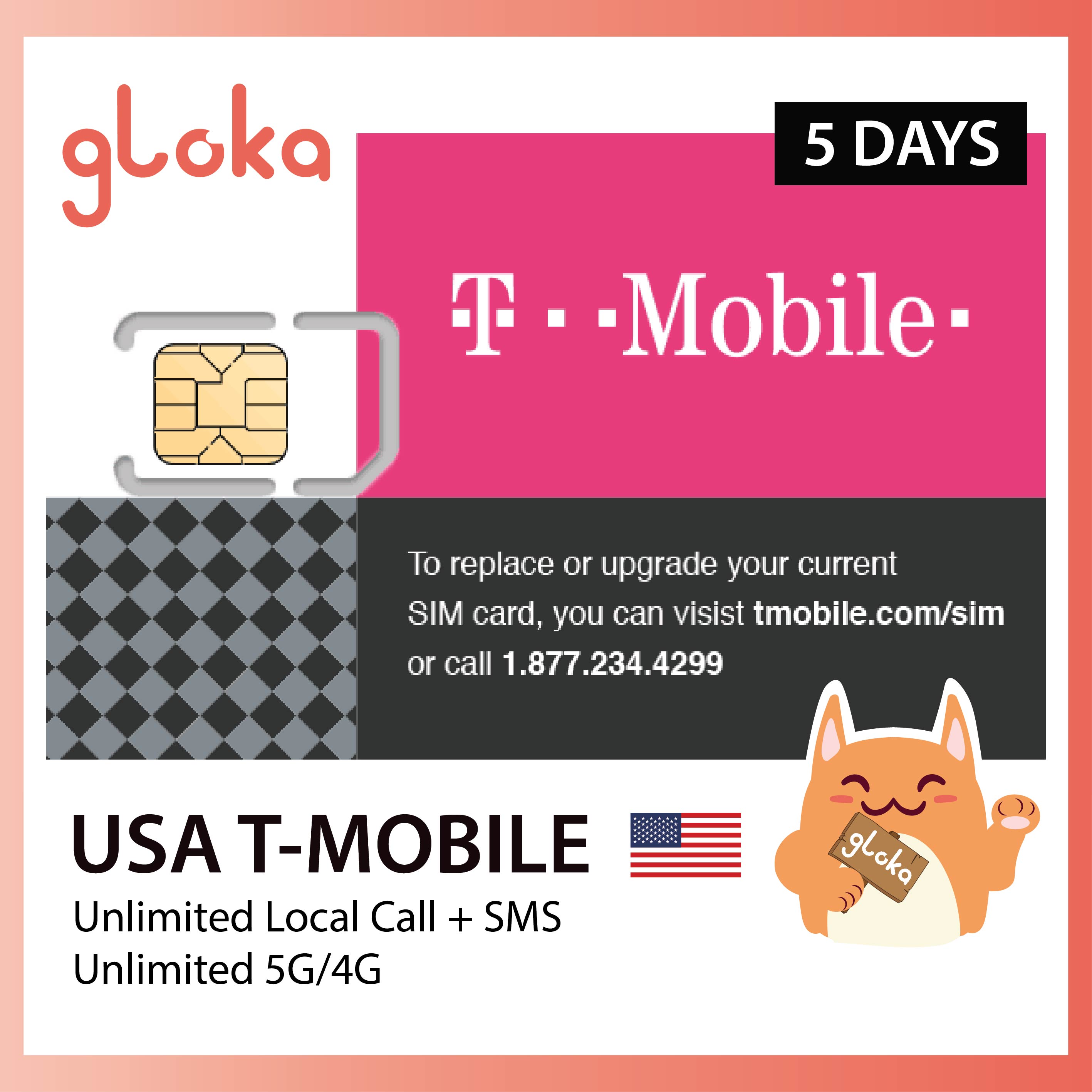 [HCM]Sim 4G Mỹ Chính Hãng T-Mobile Nghe gọi + 4G LTE Không Giới Hạn 5 Ngày