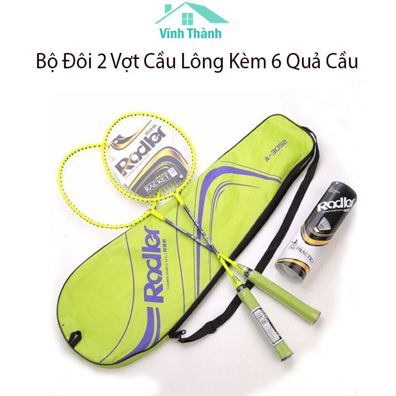 [ Tặng 6 quả cầu ] Bộ Đôi Vợt Cầu Lông Roadler Khung Hợp Kim - Bộ 2 Vợt Cầu Lông Kèm Túi Đựng