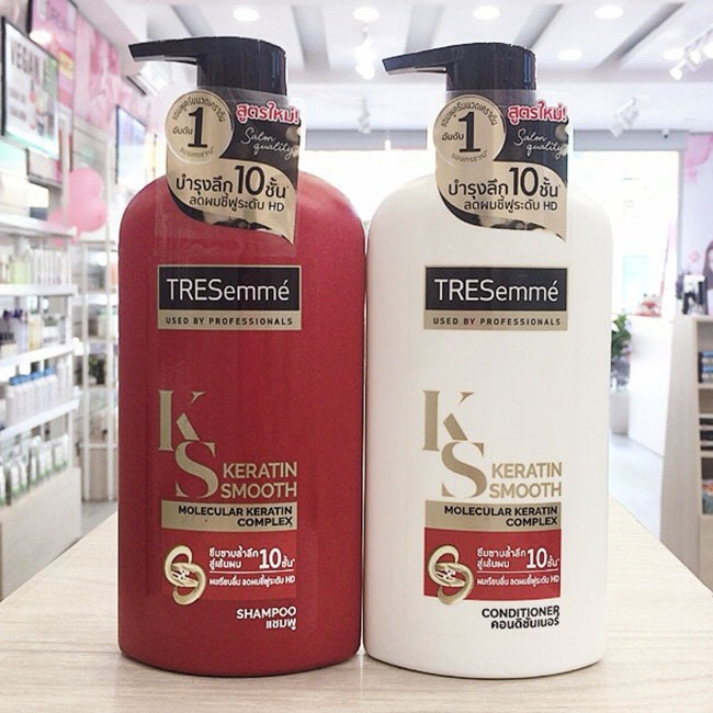 Bộ gội xả dưỡng tóc suôn mượt Tresemme Keratin Smooth Thái Lan 450ml+400ml