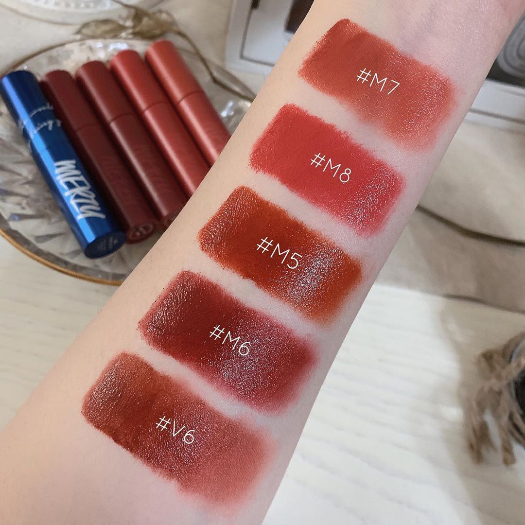 Son kem lì merzy bite the beat mellow tint 4g new ver.girl đủ bảng màu mới m1/m2/m3/m4/m5/m6/m7/m8 - son lì không trôi