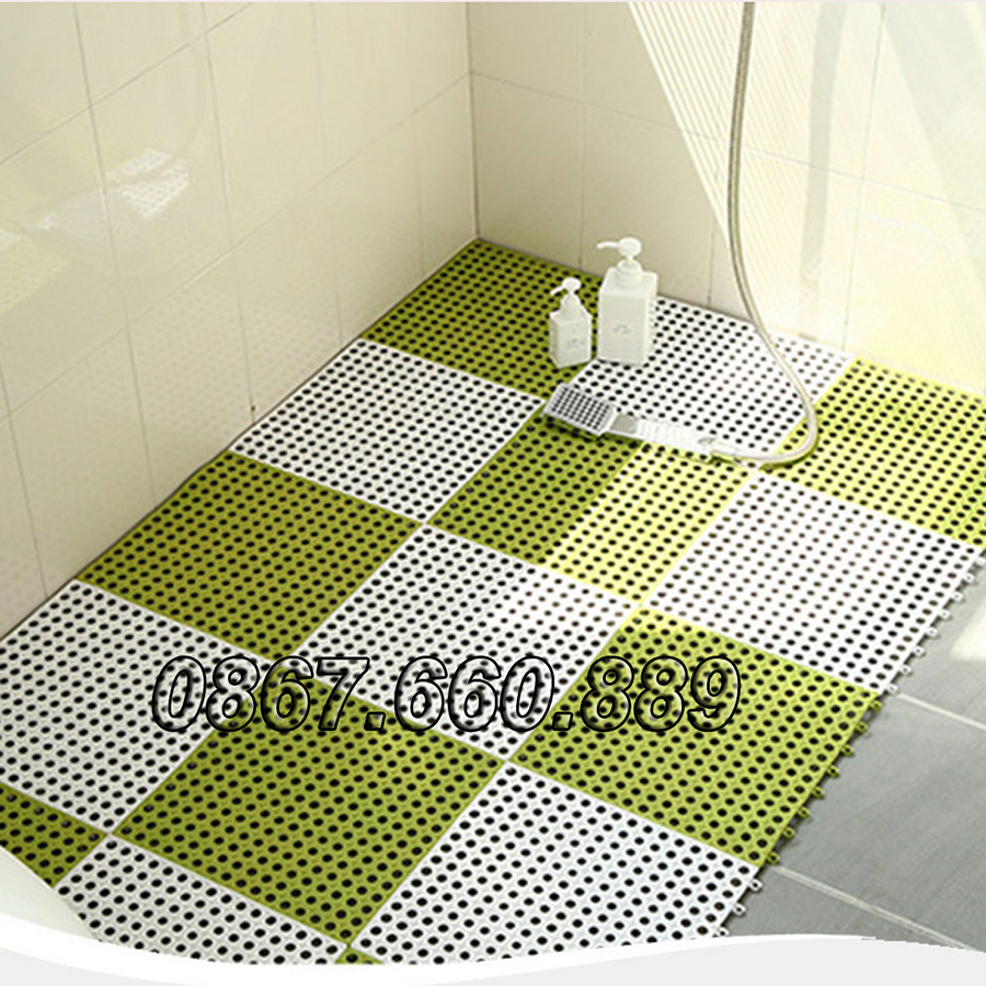Combo 10 tấm thảm nhựa chống trơn trượt nhà tắm chính hãng mềm dẻo thoát nước nhanh