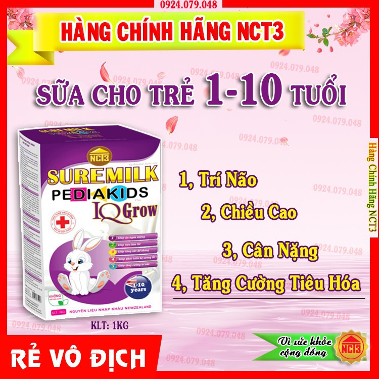 [Freeship + giảm 5% khi mua 2]( Rẻ vô địch ) Sữa cho trẻ từ 1 đến 10 tuổi Pediakids ( 1kg ) [ Sản phẩm công ty NCT3 ]