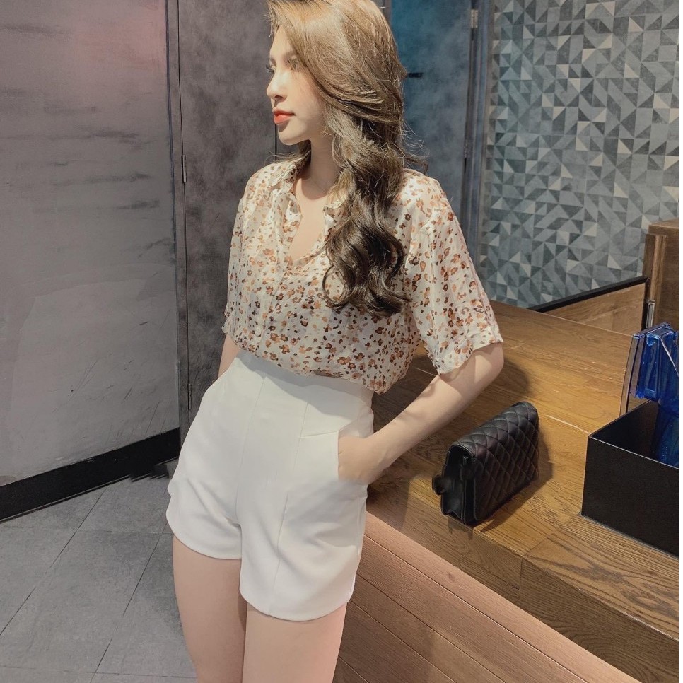 Quần short cạp cao công sở