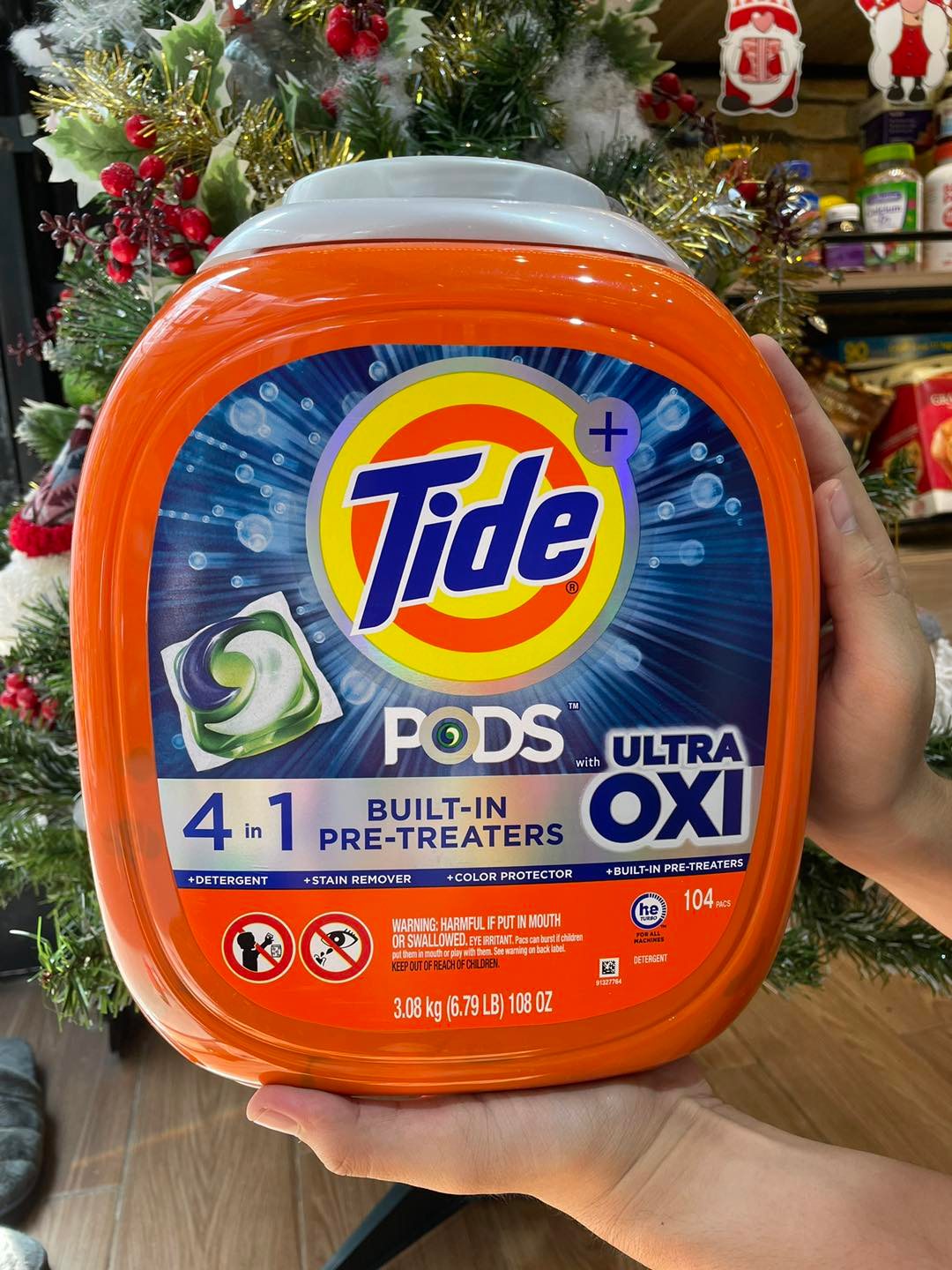 VIÊN GIẶT TIDE PODS OXY 4IN1 104 VIÊN 2.85KG