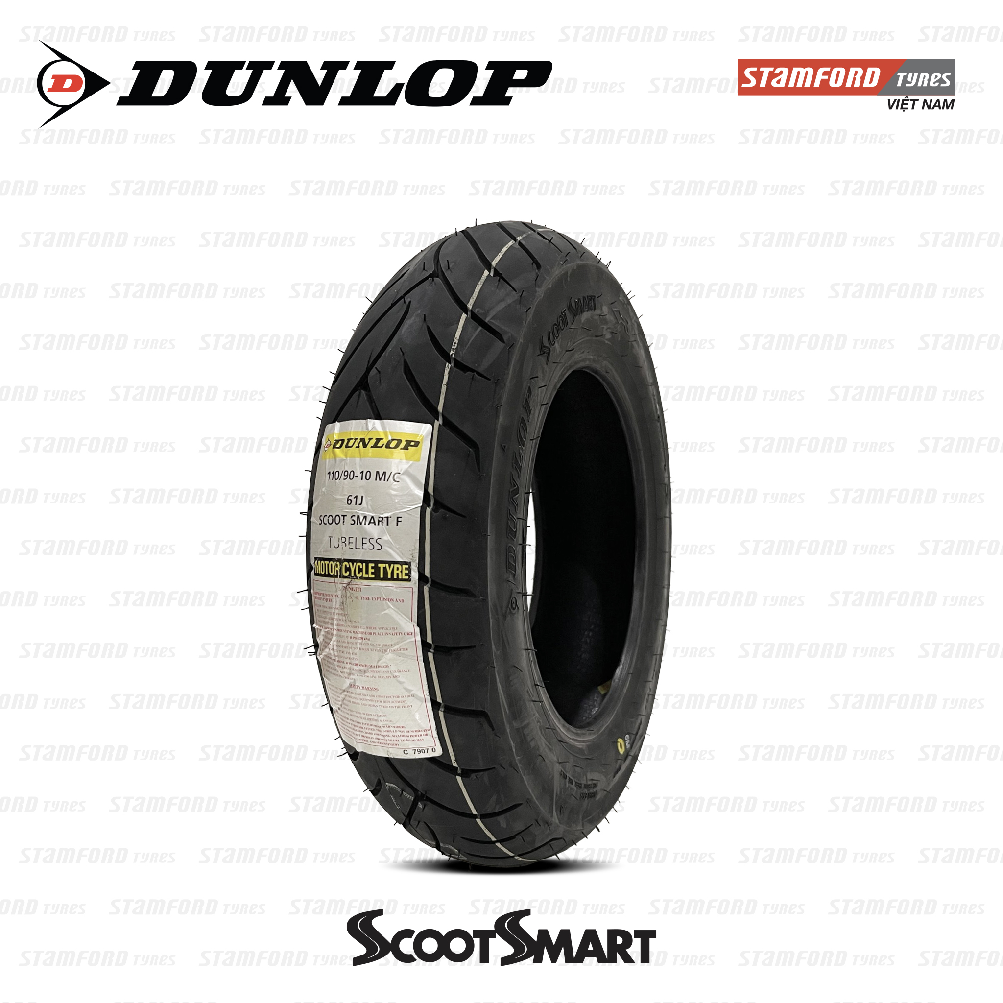 Lốp xe máy scootsmart dunlop 110/90-10 61j sc