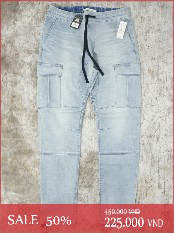 Quần jeans nam pacsun denim slim fit cargo light joggers - size s-m-l