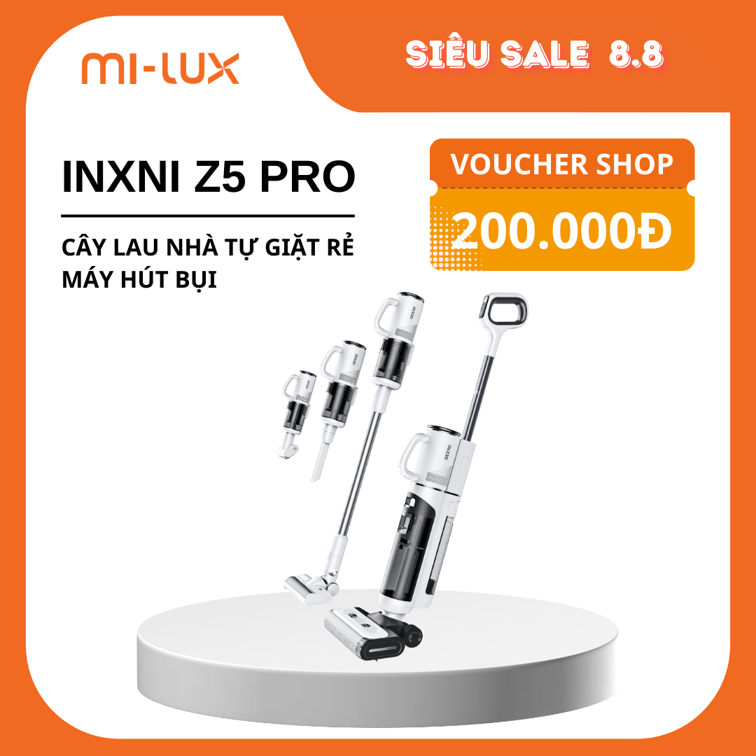 Máy hút bụi INXNI Z5 Pro làm sạch 3 trong 1 - Cây lau nhà tự giặt giẻ sấy khô, máy hút bụi, máy hút bụi cầm tay mini