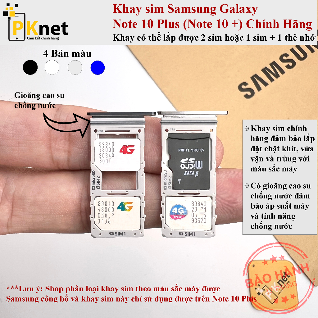 Khay sim Samsung Note 10 Plus, chính hãng, 2 sim
