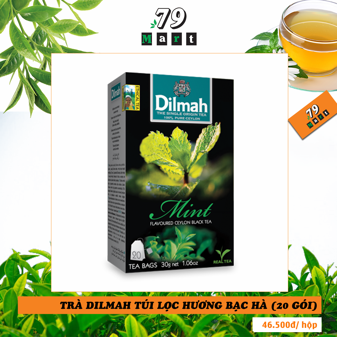 Trà Dilmah túi lọc hương bạc hà - Siêu thị tiện lợi 79MART
