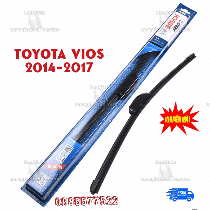 Bộ 2 chổi gạt mưa Silicon Toyota Vios 2014-2017. Boch Arofit 24x14inch