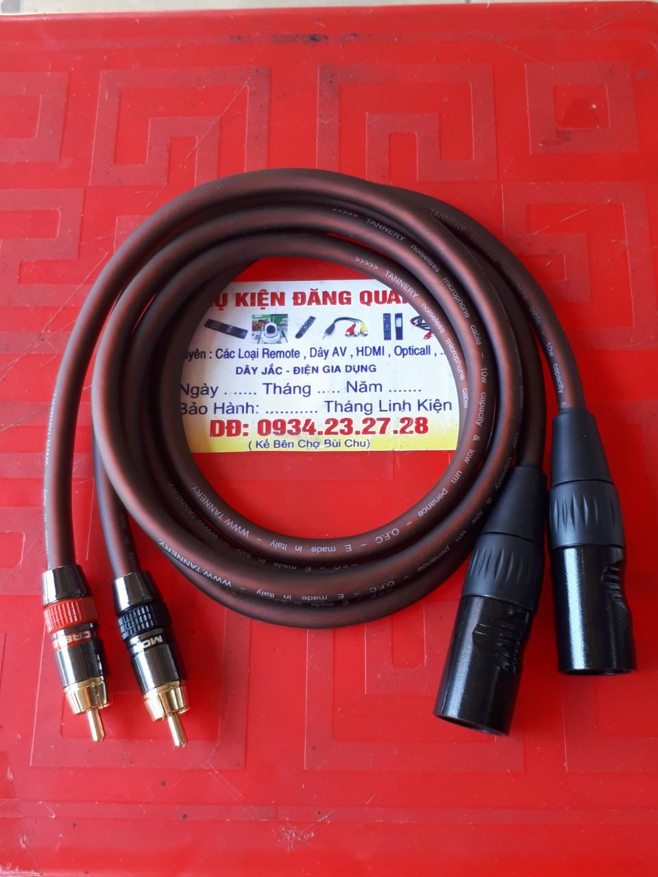 Cặp canon ĐỰC ra AV loại xịn dài 1m , jack monter dây italy