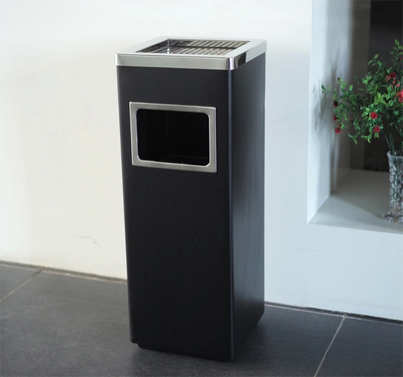 Thùng rác inox gạt tàn vuông