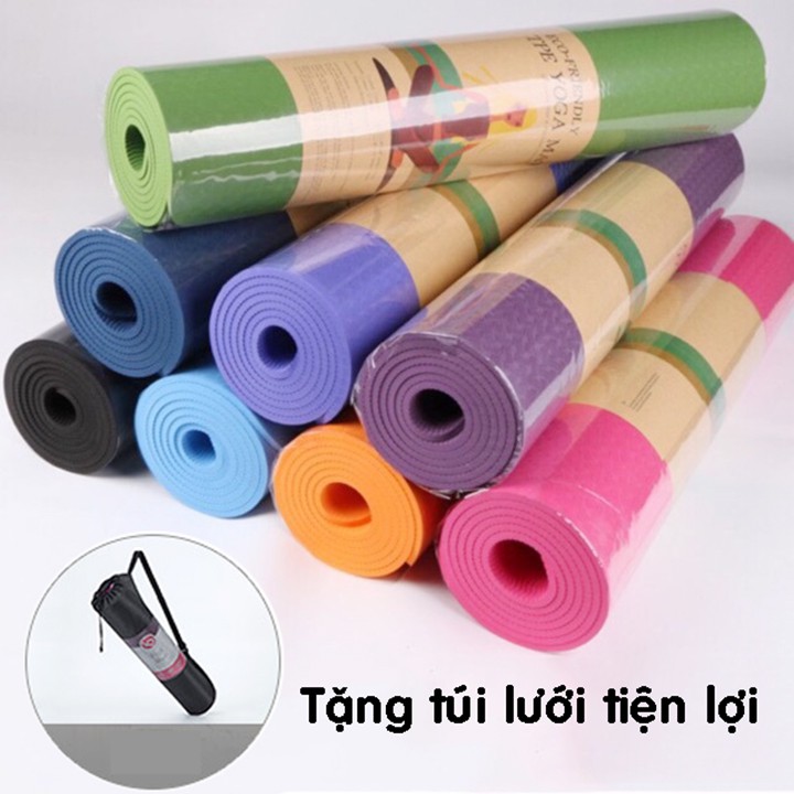 Thảm tập yoga - thảm tập gym - 1 lớp 4mm - thảm tập yoga, tập gym tpe cao cấp chống trơn trượt. thảm tập yoga-tập gym giá rẻ.