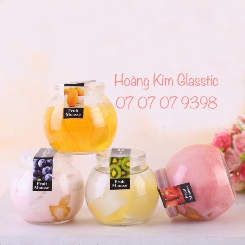 Combo 10 lọ thuỷ tinh tròn bầu nắp nhựa 100ml
