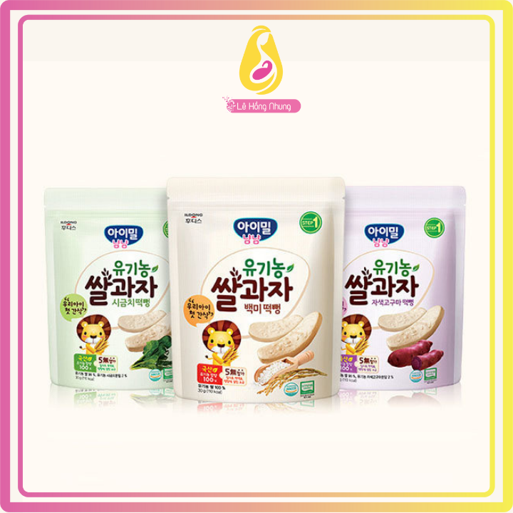 Bánh gạo hữu cơ cho bé từ 6 tháng ildong hàn quốc
