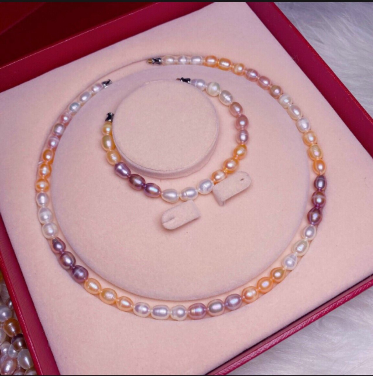 Bộ trang sức ngọc trai thiên nhiên hạt 8ly
