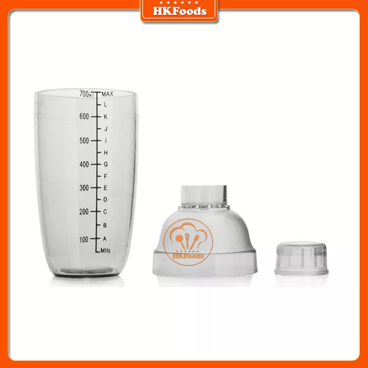 Bình Lắc Nhựa Dụng Cụ Pha Chế Cocktail Shaker 700ML Có Vạch Đen Chia Định Lượng