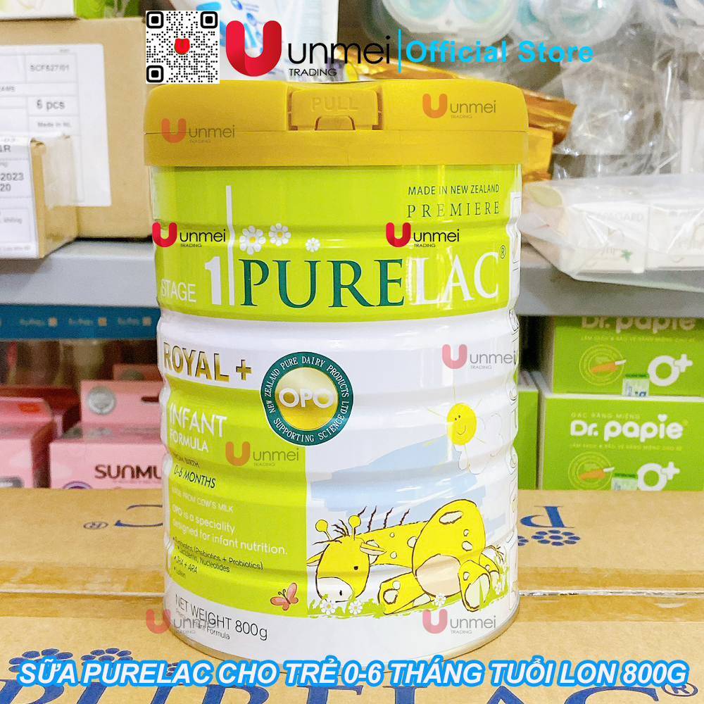 Sữa bột purelac 1 800g nhập khẩu new zealand dành cho bé từ 0-6 tháng