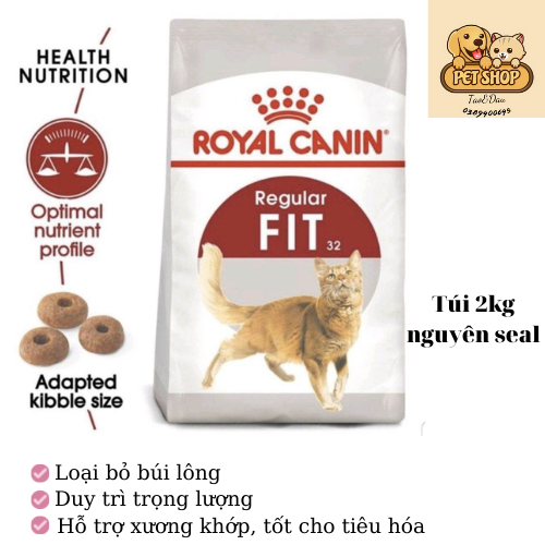Thức ăn cho mèo royal canin fit 32 | túi 2kg | hạt dinh dưỡng dành cho mèo.