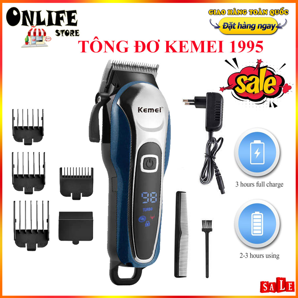 Tông đơ cắt tóc chính hãng kemei 1995 chuẩn tăng đơ cắt tóc người lớn và trẻ em chuyên nghiệp - máy cắt tóc hớt tóc mua tong do cat toc tot.