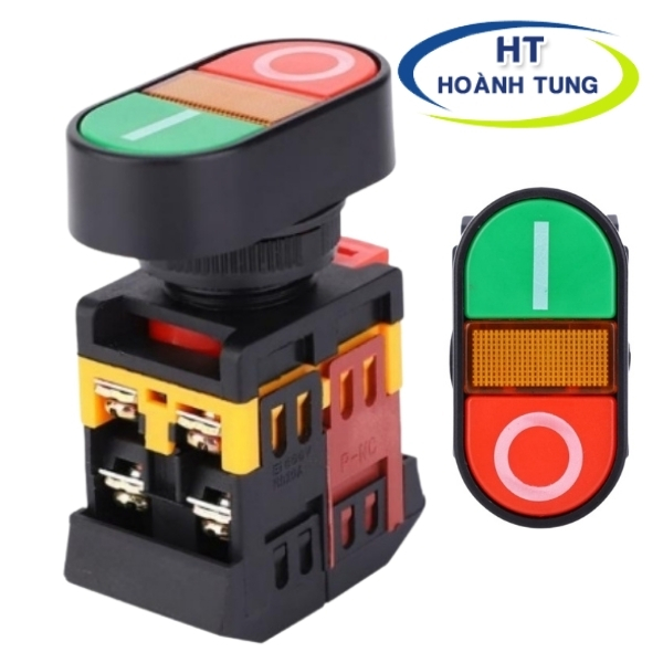 Công tắc nhấn đôi apbb-22&25n chức năng tăt mở on-off có đèn hiển thị 220vac