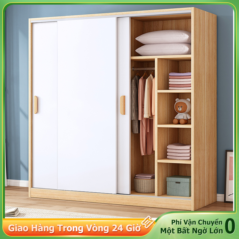 NES Tủ quần áo gỗ cao cấp Đài Loan cánh lùa người lớn