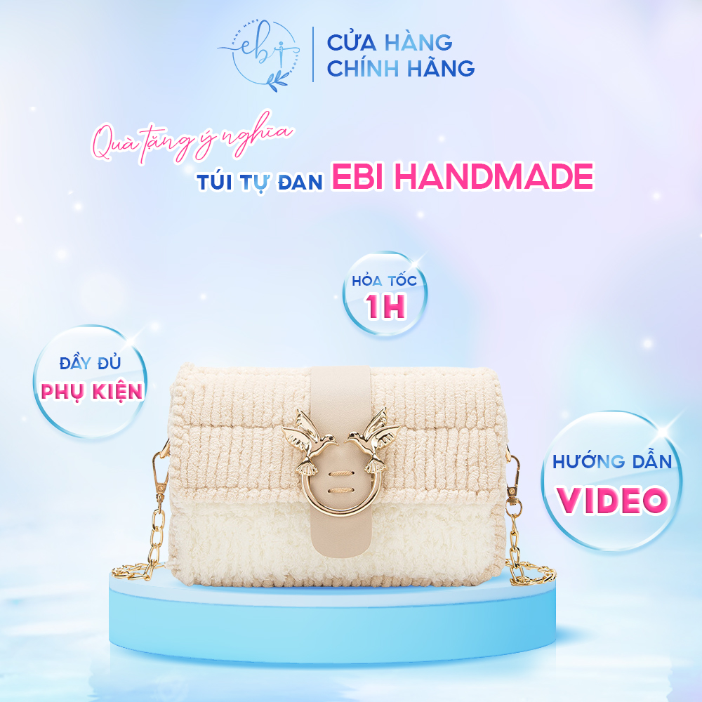 [Có Video HD] Túi Handmade Mác Cặp Chim Uyên Ương Style 1 Đầy Đủ Phụ Kiện Làm Túi Tự Đan DIY Dành Tặng Bạn Gái - EB21