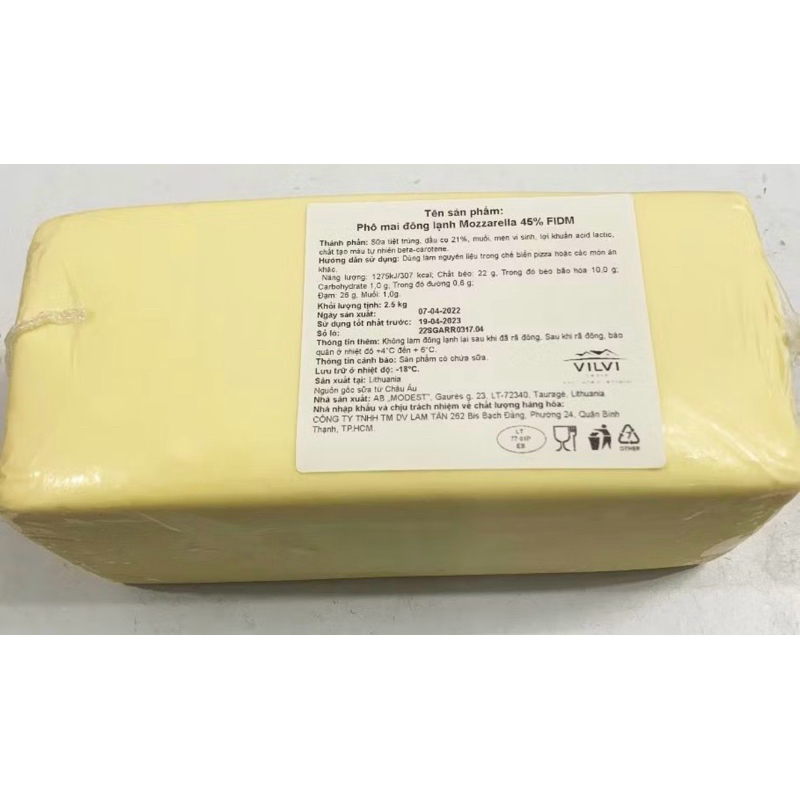 Phô Mai Khối VILVI - khối 2.5kg (giao hcm)